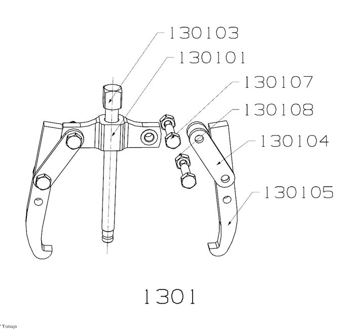 Forza Extractor Mecánico de 2 Patas 85x100